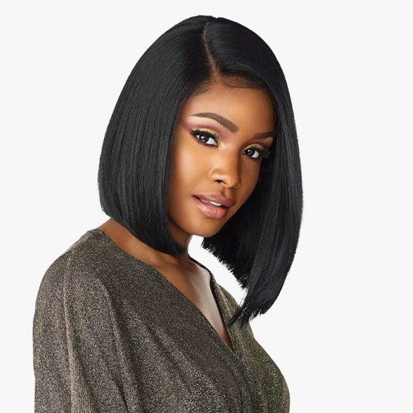 Butta Unit 1 12" Long Sensationnel Lace Front Wig Ear to Ear HD Frontal Straight - Picture 1 of 6